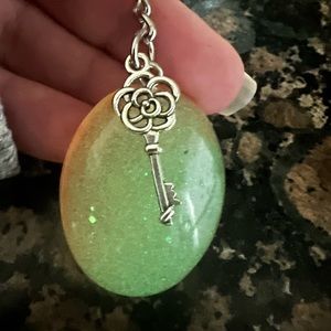 Glow in the dark keychain with charm